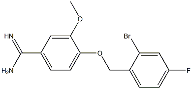 4-[(2-bromo-4-fluorophenyl)methoxy]-3-methoxybenzene-1-carboximidamide 구조식 이미지