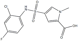 4-[(2-chloro-4-fluorophenyl)sulfamoyl]-1-methyl-1H-pyrrole-2-carboxylic acid Structure