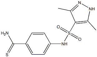 4-[(3,5-dimethyl-1H-pyrazole-4-)sulfonamido]benzene-1-carbothioamide 구조식 이미지