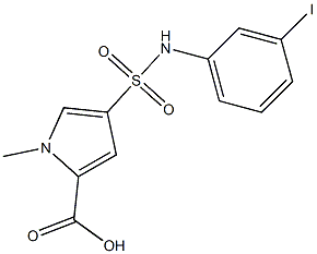 4-[(3-iodophenyl)sulfamoyl]-1-methyl-1H-pyrrole-2-carboxylic acid 구조식 이미지