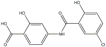 4-[(5-chloro-2-hydroxybenzene)amido]-2-hydroxybenzoic acid Structure