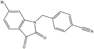 4-[(6-bromo-2,3-dioxo-2,3-dihydro-1H-indol-1-yl)methyl]benzonitrile 구조식 이미지
