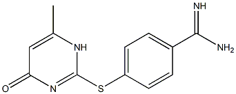 4-[(6-methyl-4-oxo-1,4-dihydropyrimidin-2-yl)sulfanyl]benzene-1-carboximidamide 구조식 이미지