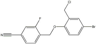 4-[4-bromo-2-(chloromethyl)phenoxymethyl]-3-fluorobenzonitrile 구조식 이미지