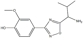 4-[5-(1-amino-2-methylpropyl)-1,2,4-oxadiazol-3-yl]-2-methoxyphenol 구조식 이미지