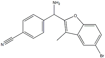 4-[amino(5-bromo-3-methyl-1-benzofuran-2-yl)methyl]benzonitrile 구조식 이미지