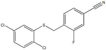 4-{[(2,5-dichlorophenyl)sulfanyl]methyl}-3-fluorobenzonitrile 구조식 이미지