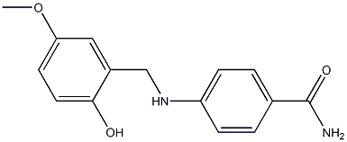 4-{[(2-hydroxy-5-methoxyphenyl)methyl]amino}benzamide 구조식 이미지