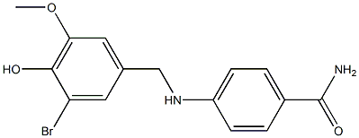 4-{[(3-bromo-4-hydroxy-5-methoxyphenyl)methyl]amino}benzamide Structure