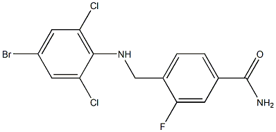 4-{[(4-bromo-2,6-dichlorophenyl)amino]methyl}-3-fluorobenzamide 구조식 이미지