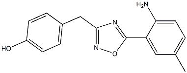 4-{[5-(2-amino-5-methylphenyl)-1,2,4-oxadiazol-3-yl]methyl}phenol 구조식 이미지