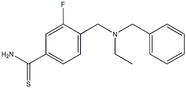 4-{[benzyl(ethyl)amino]methyl}-3-fluorobenzene-1-carbothioamide 구조식 이미지