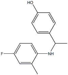 4-{1-[(4-fluoro-2-methylphenyl)amino]ethyl}phenol Structure