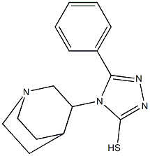 4-{1-azabicyclo[2.2.2]octan-3-yl}-5-phenyl-4H-1,2,4-triazole-3-thiol 구조식 이미지