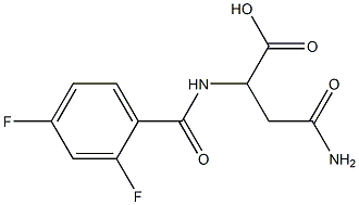 4-amino-2-[(2,4-difluorobenzoyl)amino]-4-oxobutanoic acid 구조식 이미지