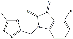 4-bromo-1-[(5-methyl-1,3,4-oxadiazol-2-yl)methyl]-2,3-dihydro-1H-indole-2,3-dione 구조식 이미지