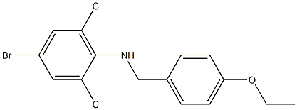 4-bromo-2,6-dichloro-N-[(4-ethoxyphenyl)methyl]aniline Structure