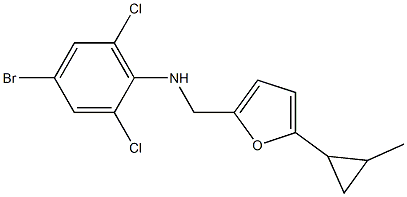 4-bromo-2,6-dichloro-N-{[5-(2-methylcyclopropyl)furan-2-yl]methyl}aniline Structure