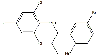 4-bromo-2-{1-[(2,4,6-trichlorophenyl)amino]propyl}phenol 구조식 이미지