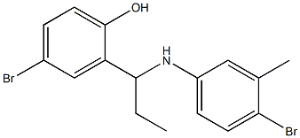 4-bromo-2-{1-[(4-bromo-3-methylphenyl)amino]propyl}phenol Structure