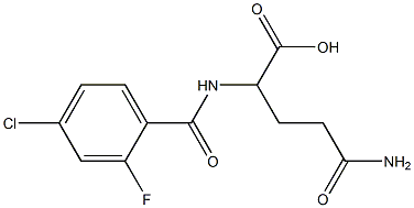 4-carbamoyl-2-[(4-chloro-2-fluorophenyl)formamido]butanoic acid 구조식 이미지