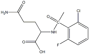 4-carbamoyl-2-[1-(2-chloro-6-fluorophenyl)acetamido]butanoic acid 구조식 이미지