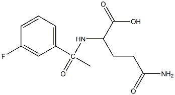 4-carbamoyl-2-[1-(3-fluorophenyl)acetamido]butanoic acid 구조식 이미지