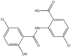 4-chloro-2-[(5-chloro-2-hydroxybenzene)amido]benzoic acid 구조식 이미지