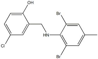 4-chloro-2-{[(2,6-dibromo-4-methylphenyl)amino]methyl}phenol Structure