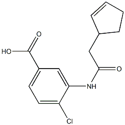 4-chloro-3-[(cyclopent-2-en-1-ylacetyl)amino]benzoic acid Structure