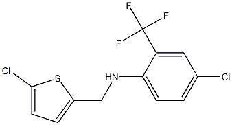 4-chloro-N-[(5-chlorothiophen-2-yl)methyl]-2-(trifluoromethyl)aniline Structure