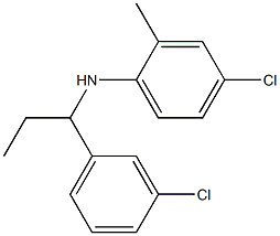 4-chloro-N-[1-(3-chlorophenyl)propyl]-2-methylaniline Structure