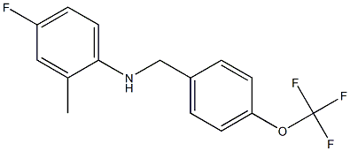 4-fluoro-2-methyl-N-{[4-(trifluoromethoxy)phenyl]methyl}aniline Structure