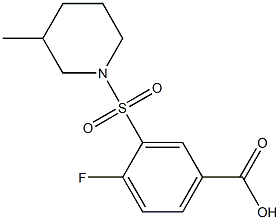 4-fluoro-3-[(3-methylpiperidine-1-)sulfonyl]benzoic acid Structure