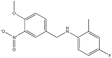4-fluoro-N-[(4-methoxy-3-nitrophenyl)methyl]-2-methylaniline 구조식 이미지