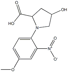 4-hydroxy-1-(4-methoxy-2-nitrophenyl)pyrrolidine-2-carboxylic acid Structure