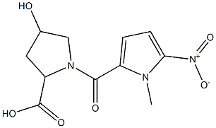 4-hydroxy-1-[(1-methyl-5-nitro-1H-pyrrol-2-yl)carbonyl]pyrrolidine-2-carboxylic acid 구조식 이미지