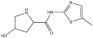 4-hydroxy-N-(5-methyl-1,3-thiazol-2-yl)pyrrolidine-2-carboxamide 구조식 이미지