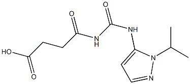 4-oxo-4-({[1-(propan-2-yl)-1H-pyrazol-5-yl]carbamoyl}amino)butanoic acid 구조식 이미지