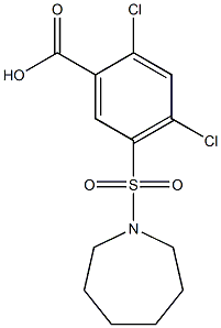 5-(azepane-1-sulfonyl)-2,4-dichlorobenzoic acid 구조식 이미지