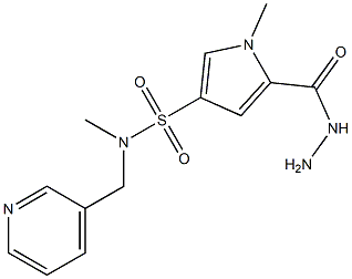 5-(hydrazinocarbonyl)-N,1-dimethyl-N-(pyridin-3-ylmethyl)-1H-pyrrole-3-sulfonamide 구조식 이미지