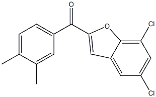 5,7-dichloro-2-[(3,4-dimethylphenyl)carbonyl]-1-benzofuran Structure