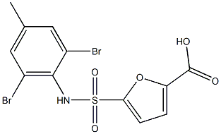 5-[(2,6-dibromo-4-methylphenyl)sulfamoyl]furan-2-carboxylic acid Structure