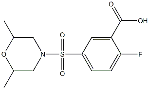 5-[(2,6-dimethylmorpholine-4-)sulfonyl]-2-fluorobenzoic acid 구조식 이미지