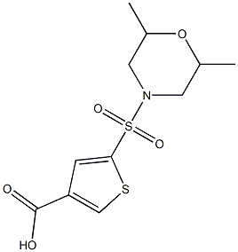 5-[(2,6-dimethylmorpholine-4-)sulfonyl]thiophene-3-carboxylic acid Structure