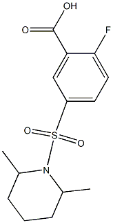 5-[(2,6-dimethylpiperidine-1-)sulfonyl]-2-fluorobenzoic acid Structure