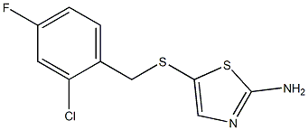 5-[(2-chloro-4-fluorobenzyl)thio]-1,3-thiazol-2-amine 구조식 이미지