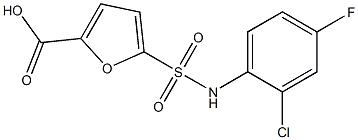 5-[(2-chloro-4-fluorophenyl)sulfamoyl]furan-2-carboxylic acid 구조식 이미지