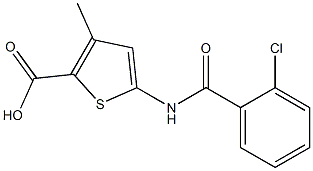 5-[(2-chlorobenzoyl)amino]-3-methylthiophene-2-carboxylic acid 구조식 이미지