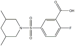 5-[(3,5-dimethylpiperidine-1-)sulfonyl]-2-fluorobenzoic acid Structure